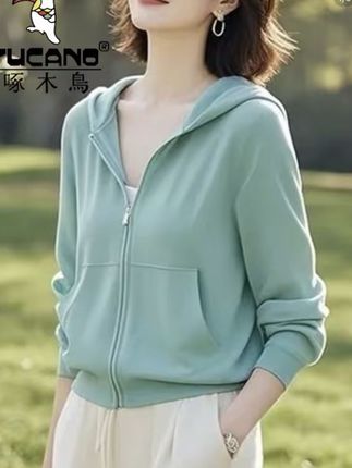 啄木鸟棉质开衫外套女秋冬新款#百搭上衣 #加绒/不加绒 都有#时尚休闲穿搭 #宽松版型