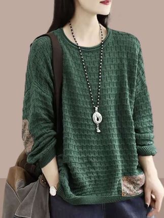 春秋季新款时尚针织衫毛衣 女士长袖大码女装减龄洋气#时尚穿搭 #针织衫 #百搭上衣 #时尚潮流 #针织衫穿搭