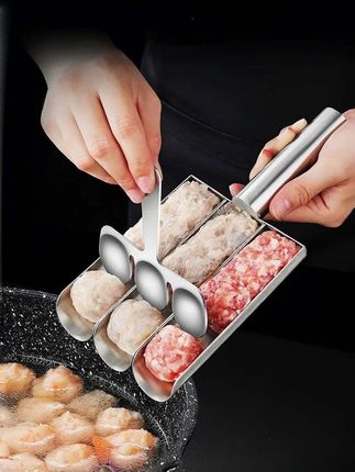肉丸鱼丸虾滑#制作器 自制炸丸子#不锈钢肉丸器 轻松快速制丸 加厚材质 拉丝抛光易清洗