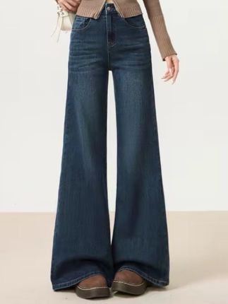 不贴腿微喇牛仔裤女款爆款2025新款高腰宽松秋季弹力显瘦喇叭裤子#牛仔裤 #懒人必备 #日常通勤穿搭 #女装 #裤子穿搭