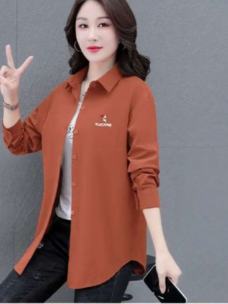 【【官方品牌】啄木鳥女士衬衫上衣2 0 2 5新款春秋宽松弧形下摆长袖外套】#衬衫#啄木鸟女土衬衫#宽松版型 #长袖外套 #4款可选 @巨量千川 @DOU+小助手
