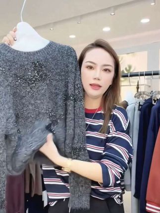 复古减龄重工亮片绵羊毛毛衣秋冬高端气质显瘦舒适百搭上衣女A978#好物推荐🔥 #热卖中的爆款 @DOU+上热门