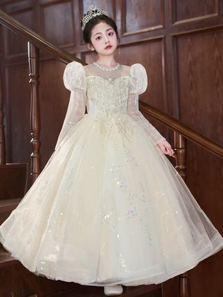 女童晚礼服高端轻奢小众主持人女孩生日公主裙儿童钢琴演奏演出服#女童公主裙 #儿童公主裙 #儿童礼服 #适合生日穿的公主裙推荐 #公主礼服裙推荐 @DOU+小助手