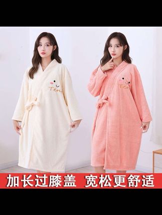 #我要上热门 秋冬新款系带浴袍睡袍可穿式吸水速干浴巾柔软舒适不掉毛可爱浴裙#浴袍 #睡袍 #睡袍家居服 #浴巾