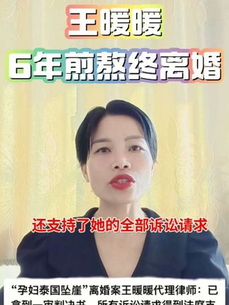 王暖暖离婚成功:6年煎熬终落幕,这起跨国案件意义远超判决 #王暖暖#离婚成功#6年煎熬#跨国案件