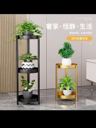 如果你在阳台上也养了很多花,但是没有地方放,就可以摆上这个铁艺花架。#室内花卉摆放设计 #客厅花架子 #花架置物架 #好物分享