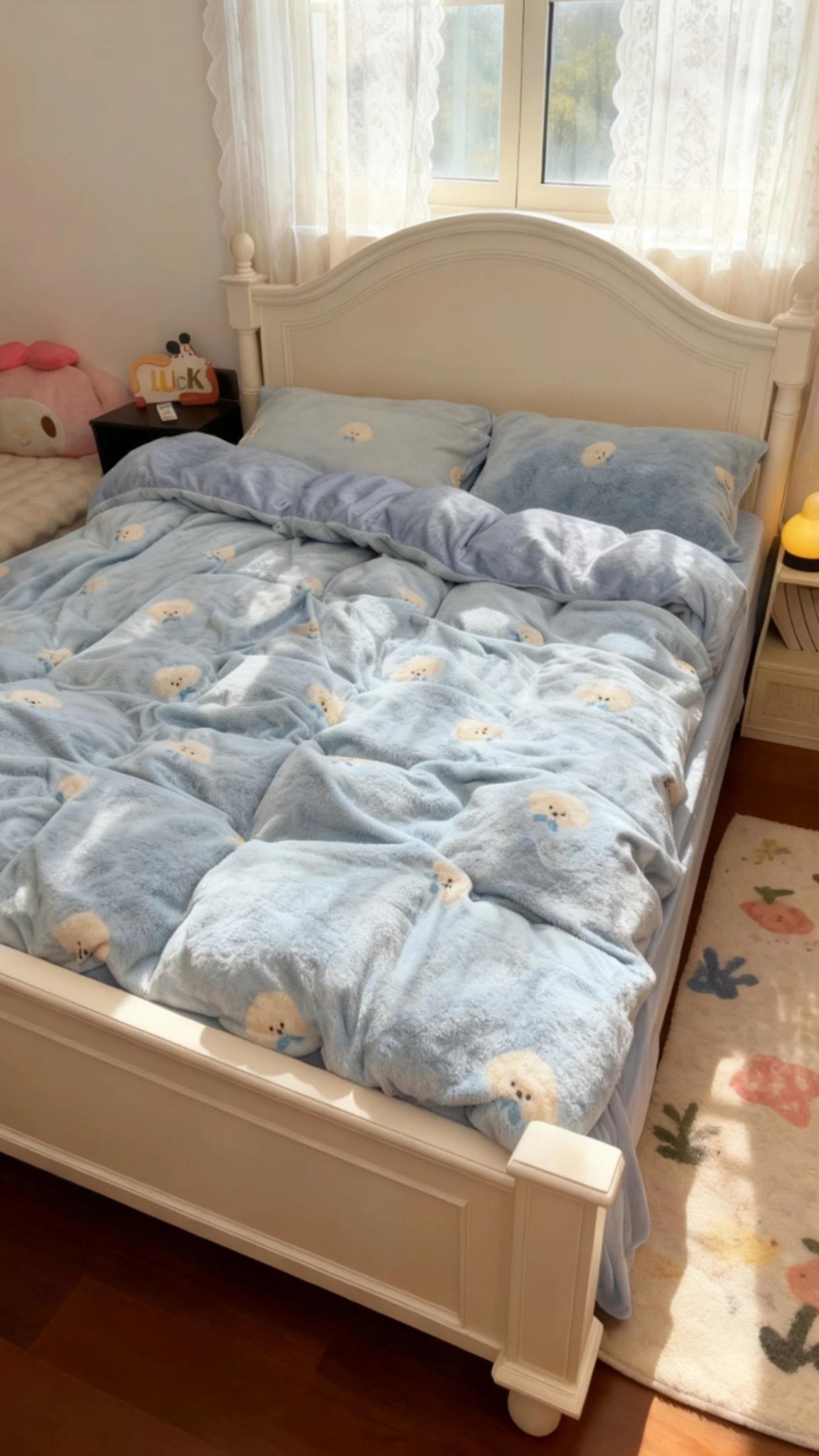 暖乎乎的牛奶绒四件套~超软超舒服!#家纺床上用品 #牛奶绒四件套 #四件套 #家纺 #这也太好看了