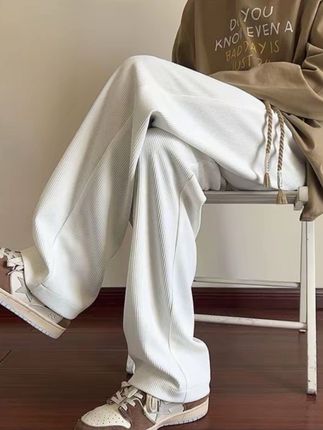 裤子男秋冬季新款加绒加厚阔腿裤垂感宽松休闲运动直筒裤子#男生穿搭 #百搭裤子 #男士休闲裤 #ootd穿搭 #休闲裤