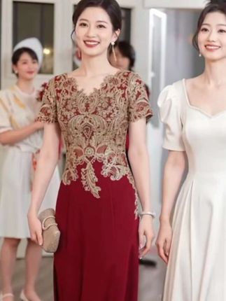#结婚#礼服#穿搭#喜婆婆喜妈妈#红色连衣裙