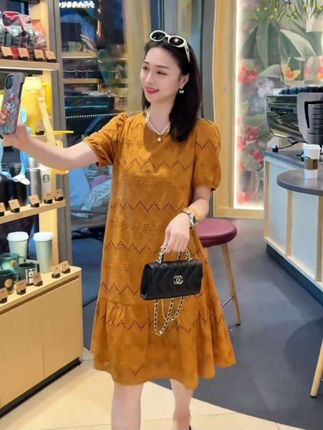 法式宽松 纯棉#连衣裙 #时尚穿搭#品质女装 #夏季新款