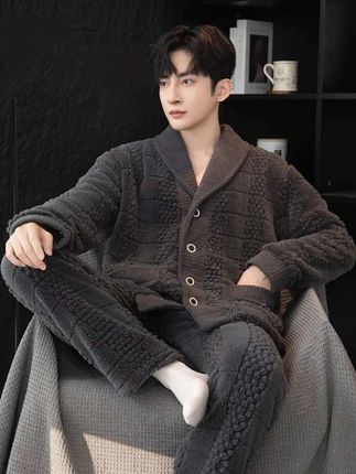 #纯色家居服 #男士家居服 #保暖显瘦 #高品质家居服 #可外穿家居服