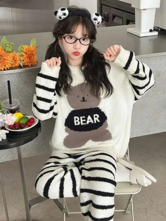 #中大童女童睡衣套装 #潮童穿搭 #高品质童装 #家居服 #保暖又好看
