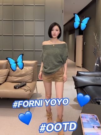 FORNI 不费力的穿搭 马海毛羊毛斜肩针织毛衣#马海毛毛衣 #针织毛衣 #一字肩上衣 #斜肩上衣 #气质穿搭