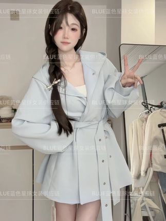 CHANOTTEL 短款风衣外套女2025秋季显瘦灯笼袖外套女小个子爆款#短款风衣 #风衣 #外套 #小个子风衣 #百搭风衣