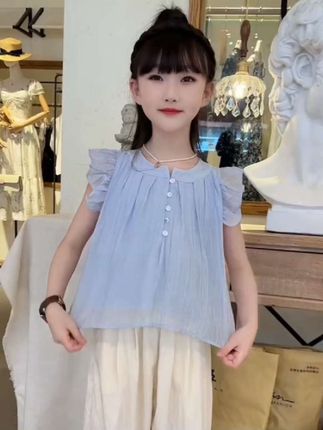女童套装夏装儿童休闲飞袖上衣大童宽松休闲山本裤两件套 #无限回购的宝藏单品 #甜美穿搭 #夏季穿搭 #生女儿就是用来打扮的 #母婴好物@DOU+小助手 @巨量千川