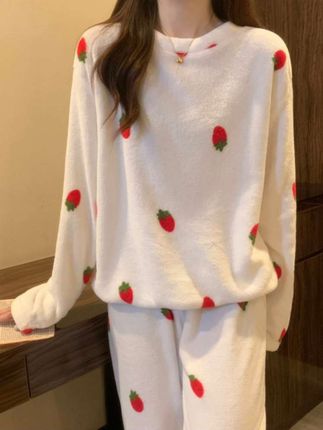 #冬季家居服 #珊瑚绒睡衣 #冬季睡衣套装 #秋冬季睡衣 #加绒家居服