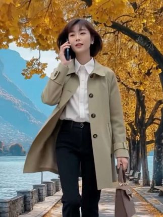 2025春秋新款设计感洋气爆款风衣外套女士中长款时尚宽松显瘦上衣 #风衣穿搭 #外套穿搭 #中长款风衣外套 #风衣 #整个时尚圈都在等入chill