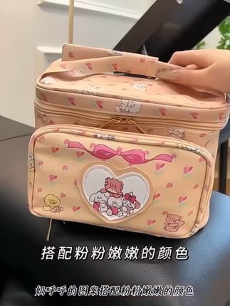 mikko联名大号 卡通高颜值化妆包少女大容量收纳包外出旅行手拿包#化妆包 #学生党必备 #大容量 #包包推荐 #mikko