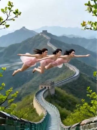 “和闺蜜一起飞翔看风景”#Al自由飞翔看风景