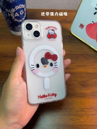 #hellokitty 元素的磁吸壳 太喜欢了 #磁吸手机壳 #透明手机壳 #iphone