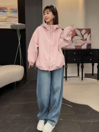 爆款连帽双拉链冲锋衣外套女2025秋装新款时尚休闲户外高级感上衣#面料柔软舒适#时尚休闲#宽松显瘦 #休闲减龄穿搭 #谁穿谁好看系列