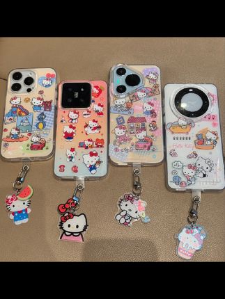 奥菲顿酷炫风KT系列带挂件适用苹果16大孔手机壳华为vivo小米oppo #HelloKitty #创意手机壳 #防摔手机壳 #手机壳推荐