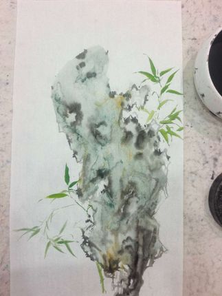 今日创作竹石平安图,愿你一生平安自在#一起学画画 #国画竹子#人生感悟#国画 #热门