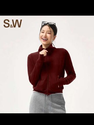 SW速惟秋季新款女款立领显瘦健身长袖户外运动休闲保暖外套 1146#休闲减龄穿搭 #保暖外套 #立领外套 #运动休闲 #百搭外套