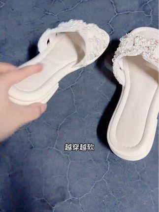 凉拖鞋女2025夏季韩版网红新款珍珠仙女风软底外穿防滑平底半拖鞋#好物推荐🔥 #好鞋推荐 #好东西一起分享 #超便宜超划算