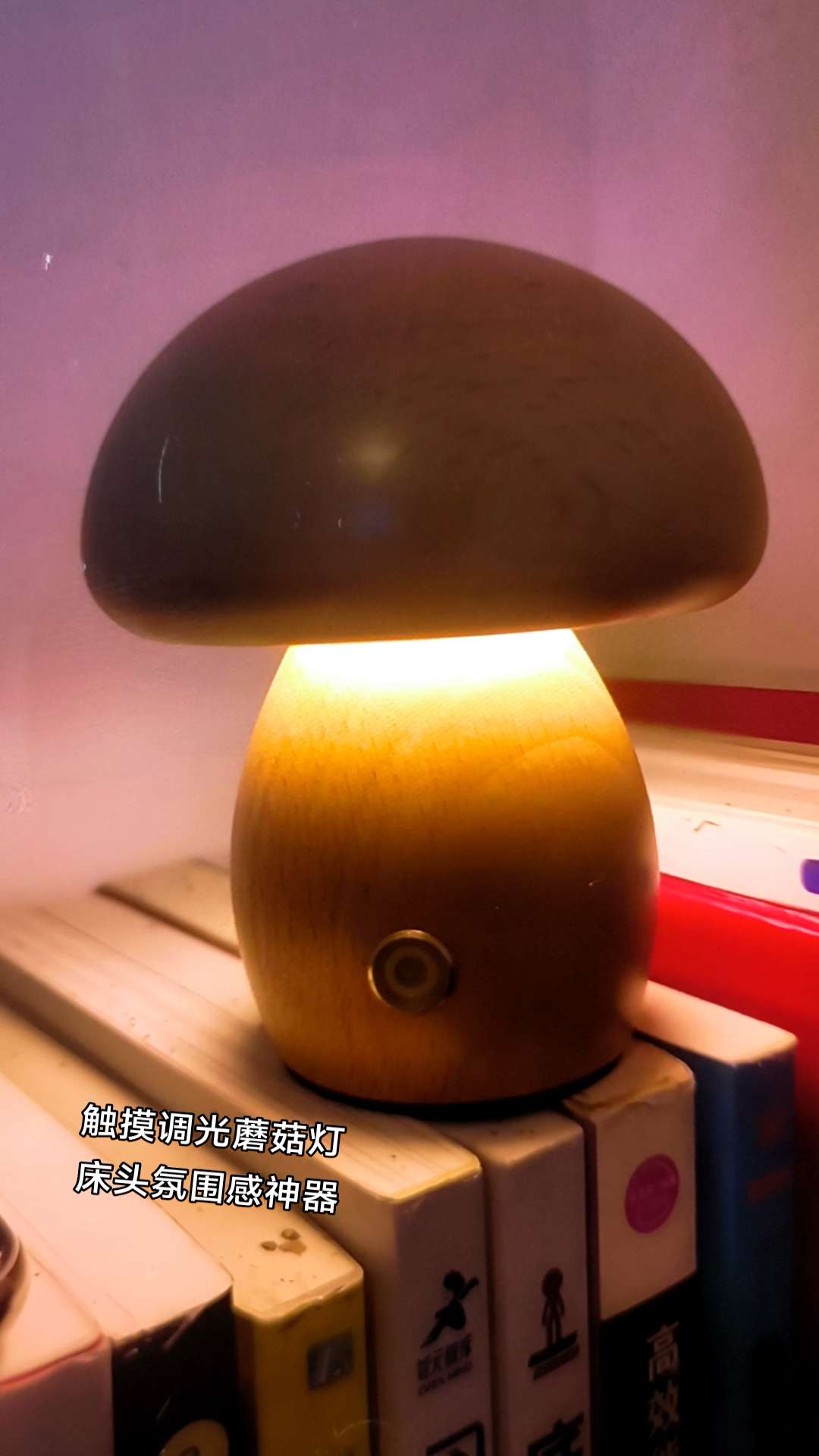 创意实木护眼蘑菇灯充电床头小夜灯榉木儿童喂奶LED台灯女生礼物#蘑菇灯