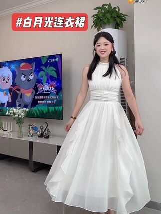 法式甜美温柔风无袖挂脖连衣裙夏季小众公主气质礼服#甜美穿搭 #白月光初恋裙 #少女感夏日ootd穿搭 #出游穿搭 #超出片的清凉度假穿搭 @抖音小助手