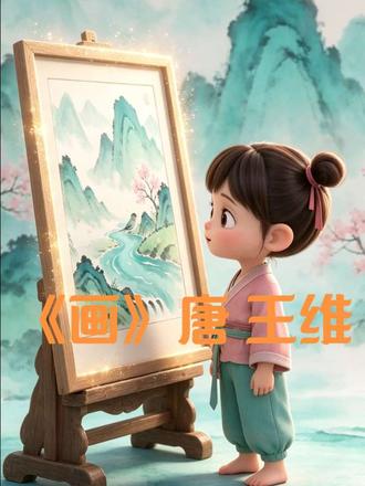 《画》幼儿启蒙 一年级上册古诗词#治愈动画片 #幼儿启蒙古诗词 #国风动画 #中国风动画 #AI