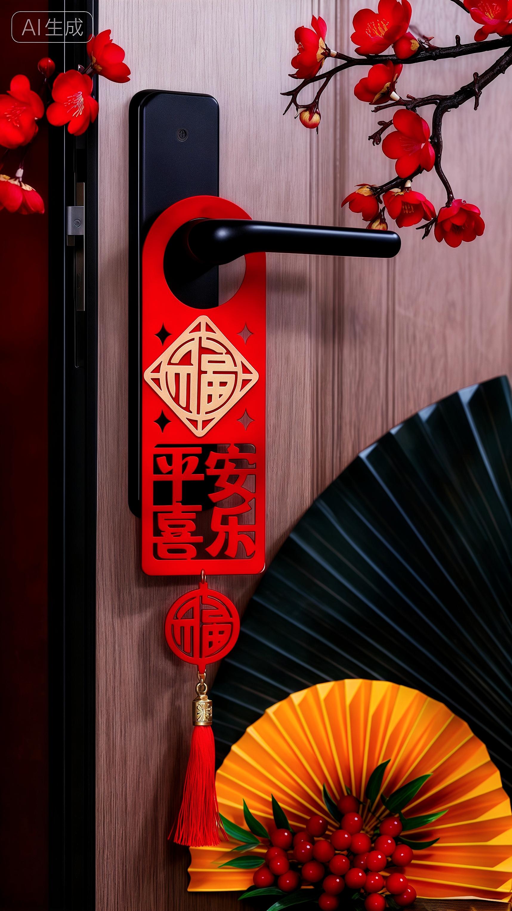 乔迁门把手喜庆挂件。#门把手挂件 #乔迁新居 #高端大气 #喜庆用品 #家居好物