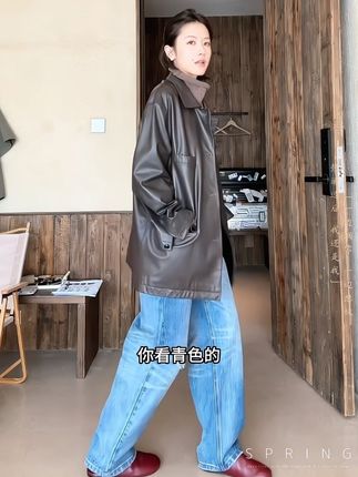 DE Mincollection磨破牛仔裤/宽版重工猫须纹水洗破洞牛仔裤#牛仔裤穿搭 #显瘦裤子 #极简穿搭 #潮牌穿搭 #林痣晴