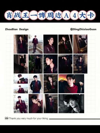 #抖音热点宝 中秋粉丝自制肖战王一博满天星A4大卡