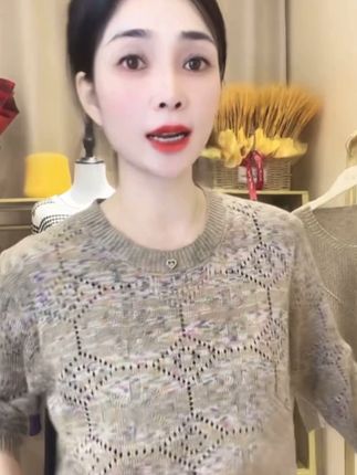【幻彩星空】米字圆领长袖套头衫气质百搭宽松显瘦秋季针织上衣 #舒适百搭 #洋气减龄 #针织上衣 #时尚气质