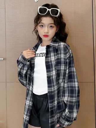 #洋气长袖外套#格子衬衫#新款上新#春秋长袖