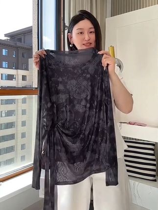 【佩斯迷踪】2025秋季新款时髦小众绑带长袖T恤女修身显瘦上衣洋气