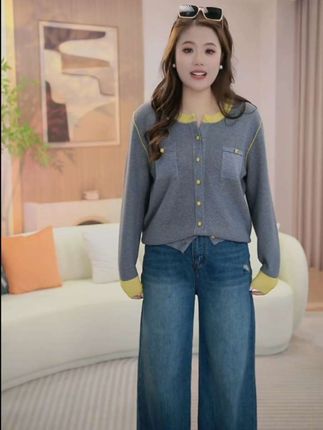 云妃秀大码女装牛仔裤61615 #时尚休闲#宽松显瘦#遮肉百搭#无限回购的宝藏单品#秋季微胖穿搭测评