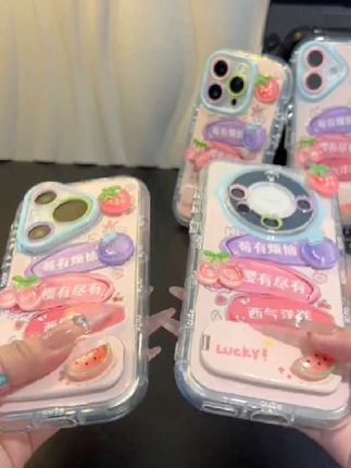 莓有烦恼镜子支架适用苹果16手机壳iPhone15小米14vivoppo华为p70#手机壳