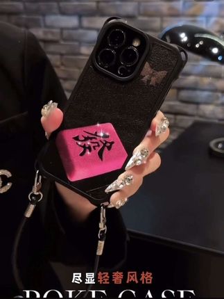 #这也太好看了 四角挂绳粉色發字适用华为红米苹果vivo小米oppo手绳壳#苹果手机壳 #华为手机壳 #vivo手机壳 #小米手机壳