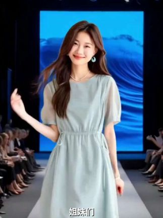 法式气质修身连衣裙女2025年夏季新款高级感遮肚子显瘦中长款裙子#樟树柏言儿童摄影 #相机是否会放大脸部缺陷 #拉萨故里摄影 #壹家原创摄影