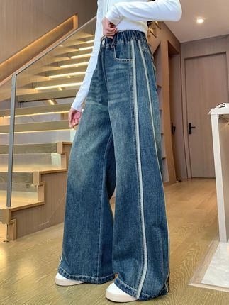 女童直筒窄版牛仔裤中大童120-170【赠送运费险】 #显瘦牛仔裤 #女款牛仔裤推荐 #百搭裤子 #中大童裤子#显高显瘦显腿长