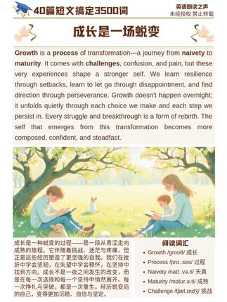 成长是一场蜕变 40篇短文搞定3500词 #每日英语 #英语单词#英语学习#英语听力#英文阅读