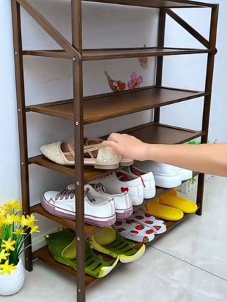 楠竹鞋架子简易多层鞋柜防尘家用门口经济型收纳宿舍放走廊置物架#鞋架 #收纳整理 #实用省空间 #居家好物 #多层鞋架