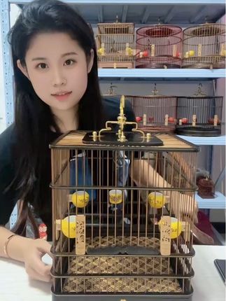 长宽26高度30紫光檀大方笼 沉稳大气上档次 喜欢的老板们可以晚上来直播间!#鸟笼鸟具 #每日分享 #源头实力厂家