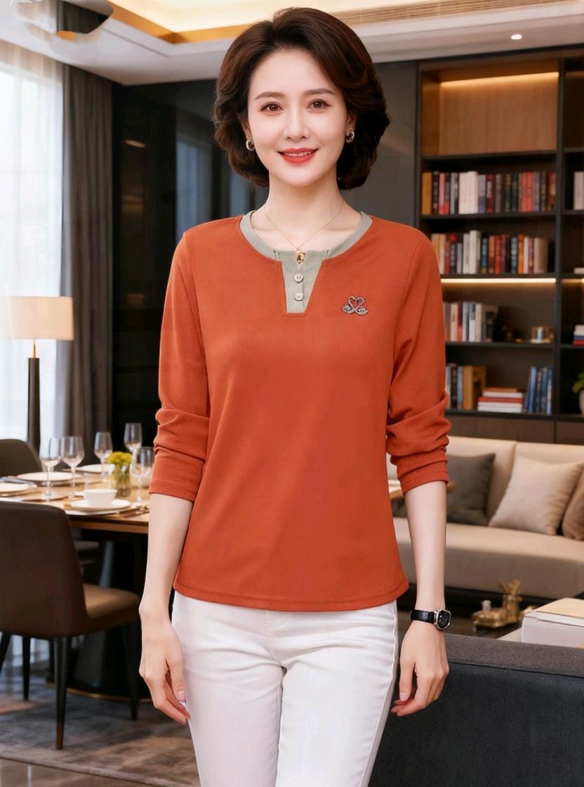 4种颜色可选#啄木鸟女T恤#长袖女T恤#时尚妈妈装
