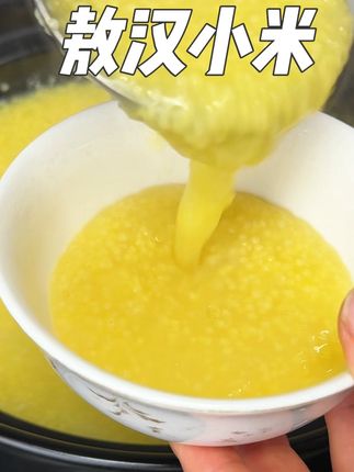 内蒙赤峰的敖汉的敖汉小米,熬出来的小米粥米油醇香,巨好喝 #敖汉小米 #黄小米 #敖汉黄小米 #小米粥怎么熬 #早餐喝什么奶
