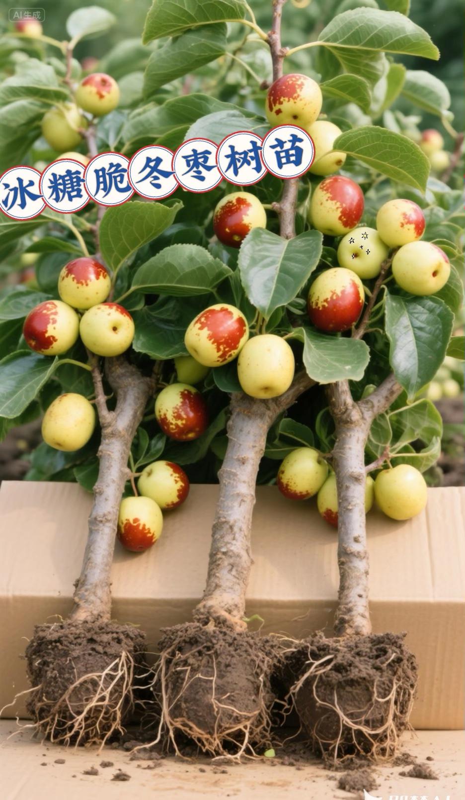 这棵脆甜冬枣苗你只能种一颗,不然我怕你全家都吃不完。花盆空地随手一种,给点阳光、浇点水,就能存活,新手也能种出满树的大冬枣。糖水十足,爽脆多汁,一口下去真的直接甜到心坎里。汁液特别的丰富。它结果速度快啊,当年栽种,当年结果。盆栽呀,地栽呀,都可以常吃,好处多多。今年新培育的壮苗就在小黄车啊,想吃的你也赶紧去种上一颗吧 #冬枣#脆甜冬枣树苗#家庭种植 #枣树#每日分享