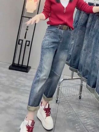 #百搭裤子 #显高显瘦显腿长 #显瘦牛仔裤 #哈伦牛仔裤 #老爹裤